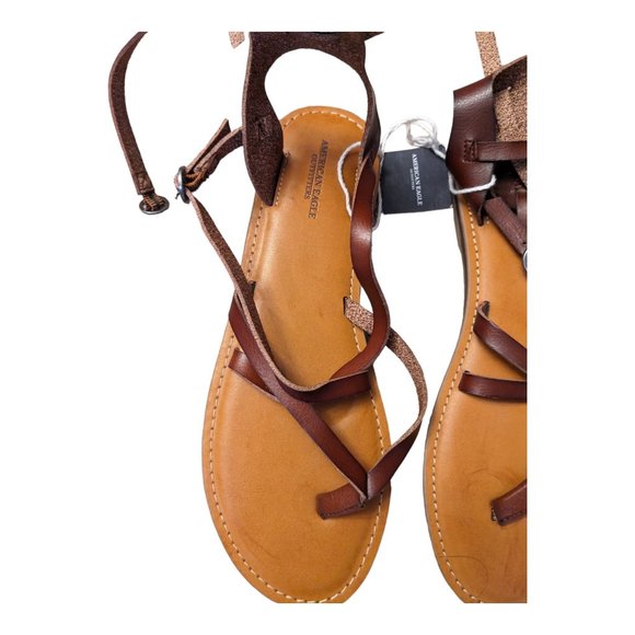 American Eagle Strappy brown leather Sandals Womens Size 8 NEW - Picture 3 of 4